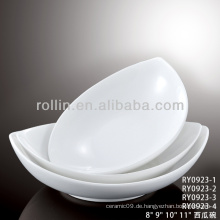 Gesundes haltbares weißes Porzellan-Ofen sicheres einfaches weißes Hotelware-Porzellan